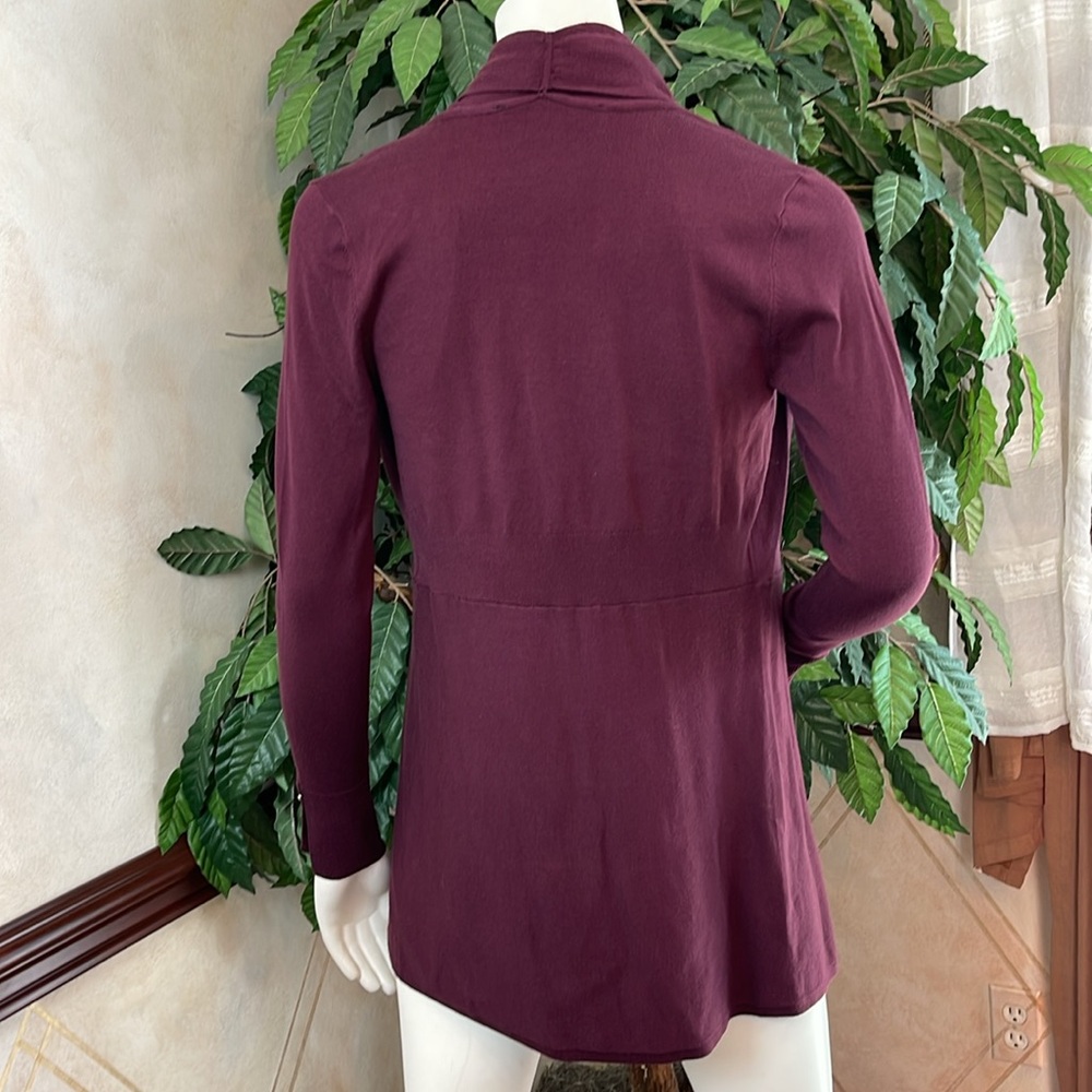 WHBM CABERNET WATERFALL CARDIGAN - Picture 8 of 10